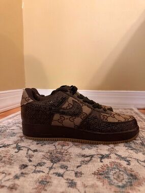 Custom Nike Air Force 1 Low Gucci-Inspired Monogram Brown